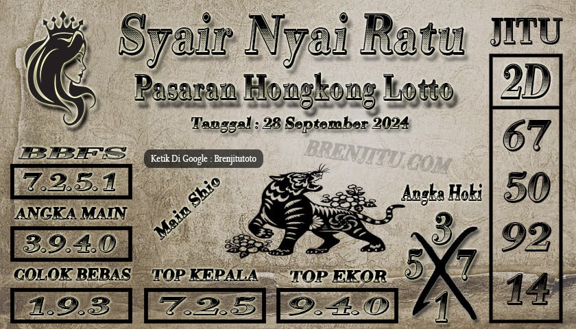 Syair Togel Hongkong LOTTO Brenjitu Tanggal 28 September 2024