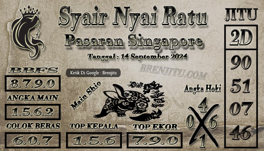 Syair Togel Singapore Brenjitu Tanggal 14 September 2024