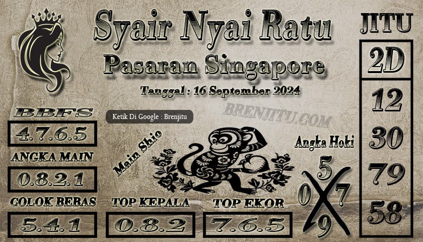 Syair Togel Singapore Brenjitu Tanggal 16 September 2024