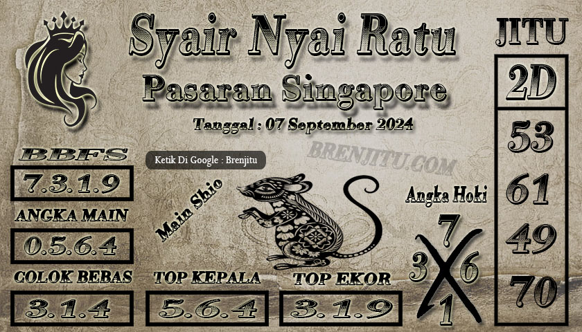 Syair Togel Singapore Brenjitu Tanggal 07 September 2024