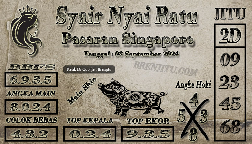 Syair Togel Singapore Brenjitu Tanggal 08 September 2024