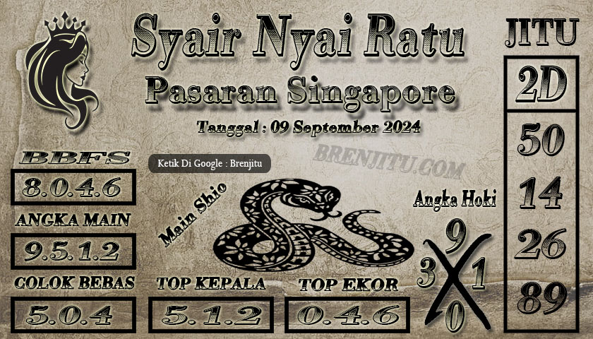 Syair Togel Singapore Brenjitu Tanggal 09 September 2024