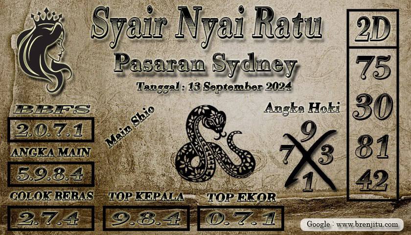 Syair Togel Sydney Brenjitu Tanggal 13 September 2024