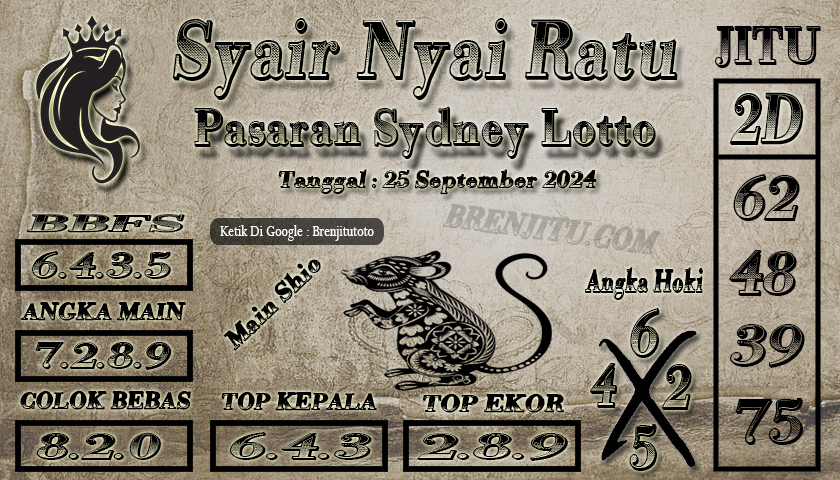 Syair Togel Sydney LOTTO Brenjitu Tanggal 25 September 2024