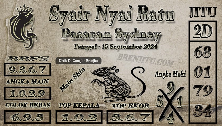 Syair Togel Sydney Brenjitu Tanggal 15 September 2024