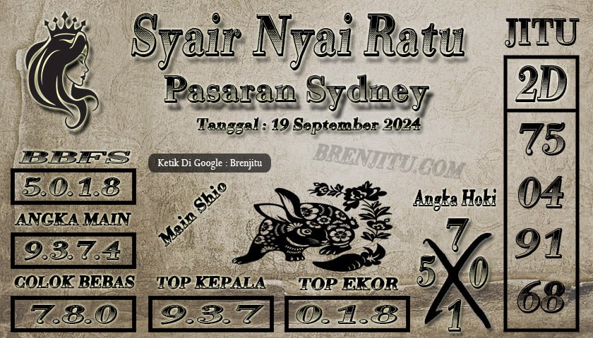 Syair Togel Sydney Brenjitu Tanggal 19 September 2024