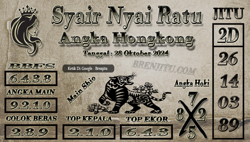 Syair Togel Hongkong LOTTO Brenjitu Tanggal 28 Oktober 2024