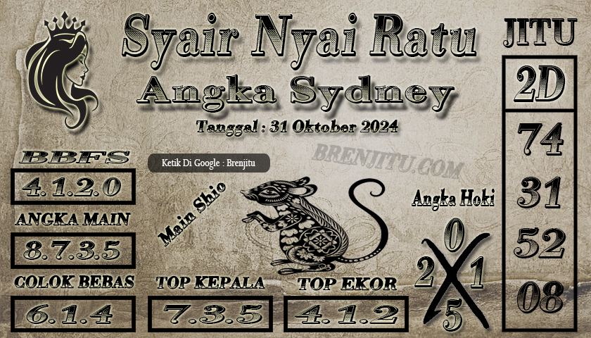 Syair Togel Sydney LOTTO Brenjitu Tanggal 31 Oktober 2024