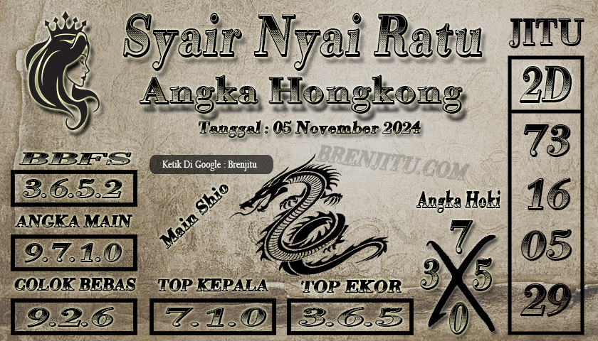 Syair Togel Hongkong LOTTO Brenjitu Tanggal 05 November 2024