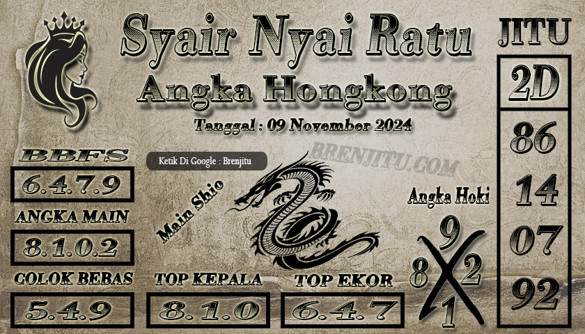 Syair Togel Hongkong LOTTO Brenjitu Tanggal 09 November 2024