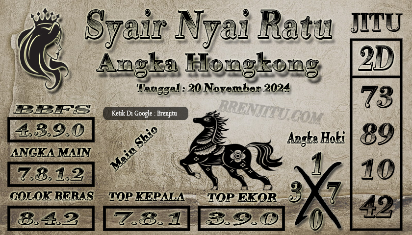 Syair Togel Hongkong LOTTO Brenjitu Tanggal 20 November 2024