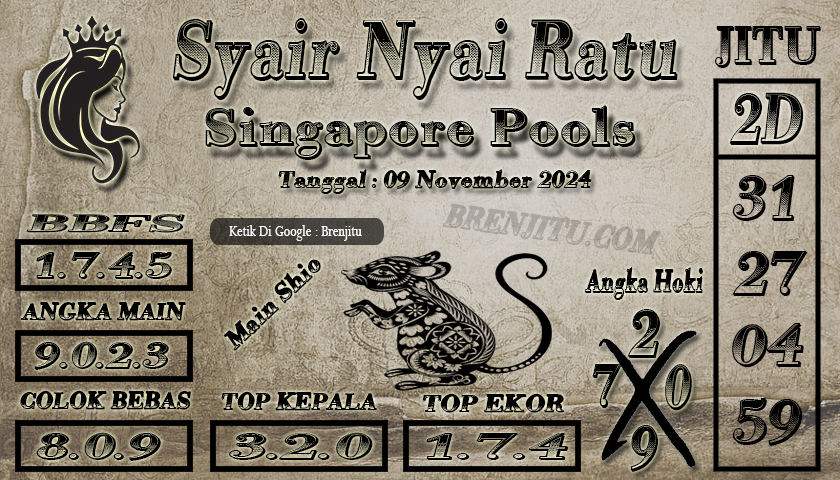 Syair Togel Singapore POOLS Brenjitu Tanggal 09 November 2024