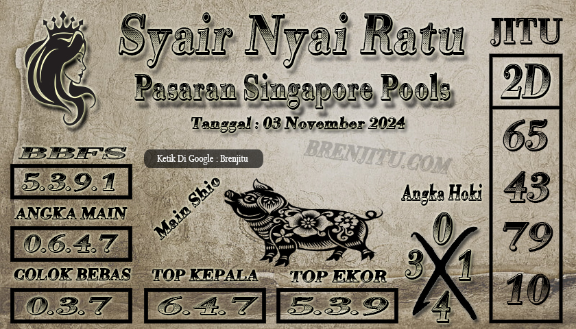 Syair Togel Singapore POOLS Brenjitu Tanggal 03 November 2024