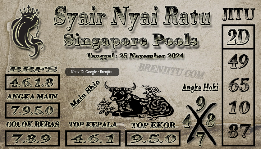 Syair Togel Singapore POOLS Brenjitu Tanggal 25 November 2024