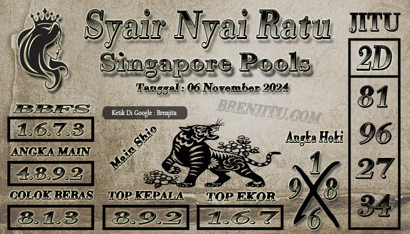 Syair Togel Singapore POOLS Brenjitu Tanggal 06 November 2024