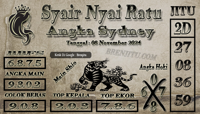 Syair Togel Sydney LOTTO Brenjitu Tanggal 08 November 2024