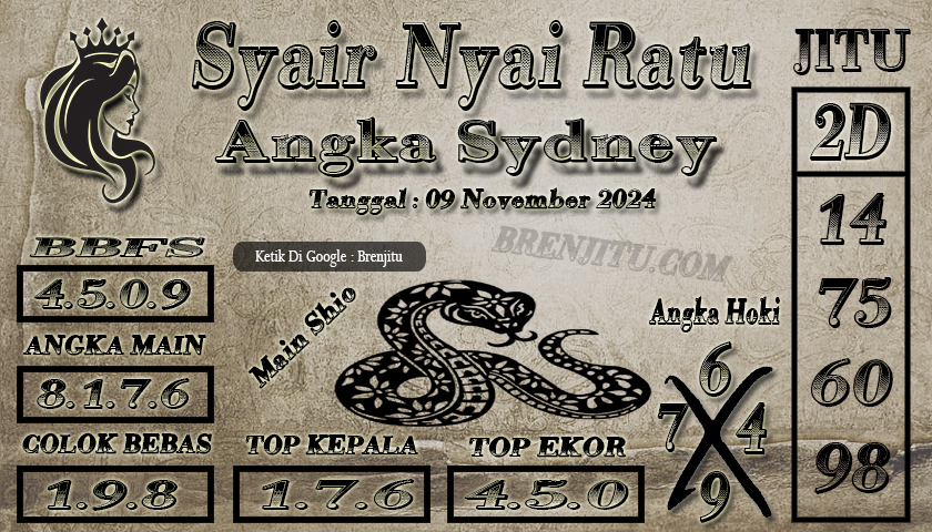 Syair Togel Sydney LOTTO Brenjitu Tanggal 09 November 2024