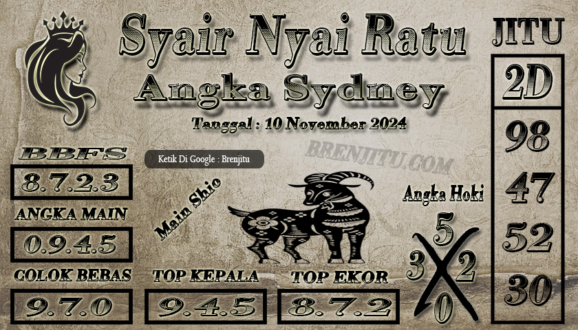 Syair Togel Sydney LOTTO Brenjitu Tanggal 10 November 2024