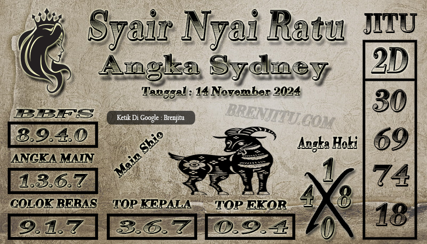 Syair Togel Sydney LOTTO Brenjitu Tanggal 14 November 2024