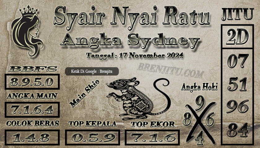 Syair Togel Sydney LOTTO Brenjitu Tanggal 17 November 2024