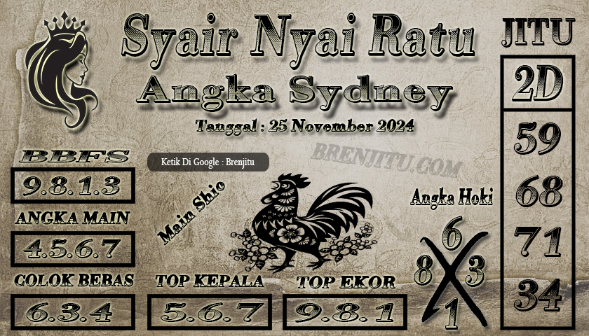 Syair Togel Sydney LOTTO Brenjitu Tanggal 25 November 2024