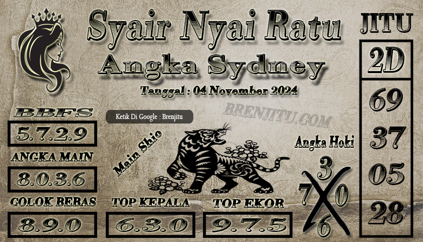 Syair Togel Sydney LOTTO Brenjitu Tanggal 04 November 2024