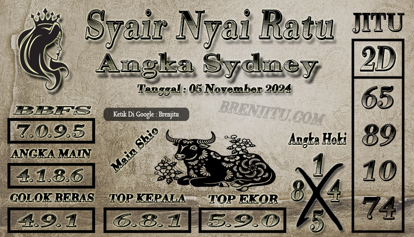 Syair Togel Sydney LOTTO Brenjitu Tanggal 05 November 2024