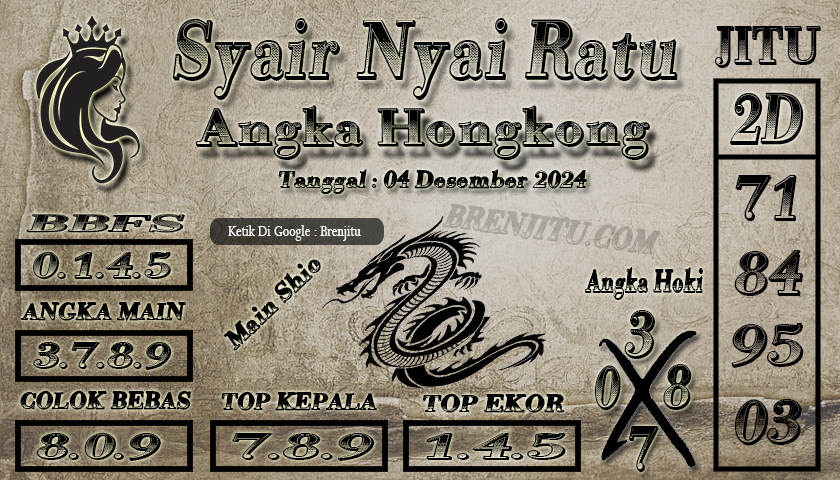 Syair Togel Hongkong LOTTO Brenjitu Tanggal 04 Desember 2024